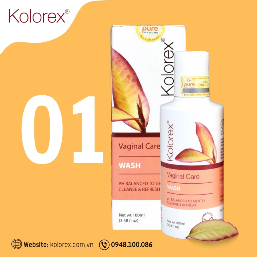 Bộ đôi diệt nấm candida: Gel rửa Kolorex Vaginal Care Wash và Men Vi Sinh Advanced Probiotics