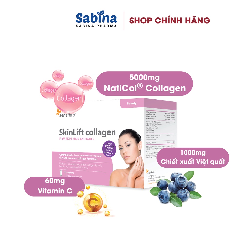 4 Hộp Skinlift Collagen sensilab - Hỗ trợ làm đẹp da, chống lão hóa