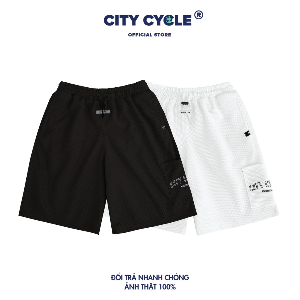 Quần short đùi local brand Essentials City Cycle chất tổ ong unisex form rộng nam nữ oversize