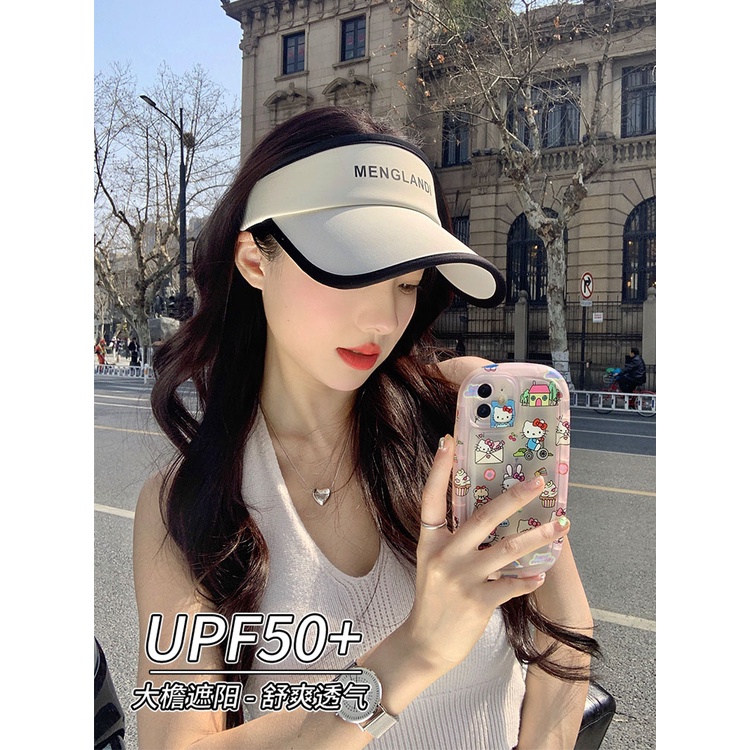 Mũ Chống Nắng Vành Rộng Hở Chóp Có Dây Buộc Che Phủ Toàn Diện Chống Tia Cực Tím Thời Trang Mùa Hè Cho Nữ