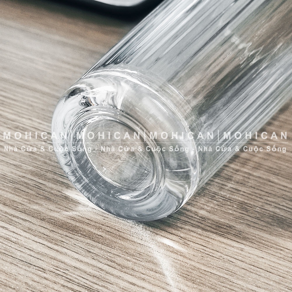 Ly thủy tinh Delisoga Stripes sọc dọc 410ml, cộc thủy tinh nhập khẩu, kiểu cao, dầy, đẹp Mohican DLSG-DSY5840-3A