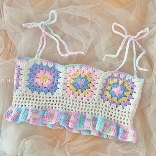 Áo len 2 dây cầu vồng handmade