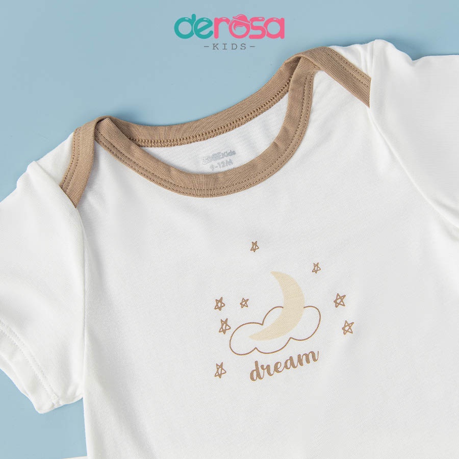 Body tam giác bé trai DEROSA KIDS đồ bộ thun liền thân từ 3 đến 12 tháng ASBB-445B