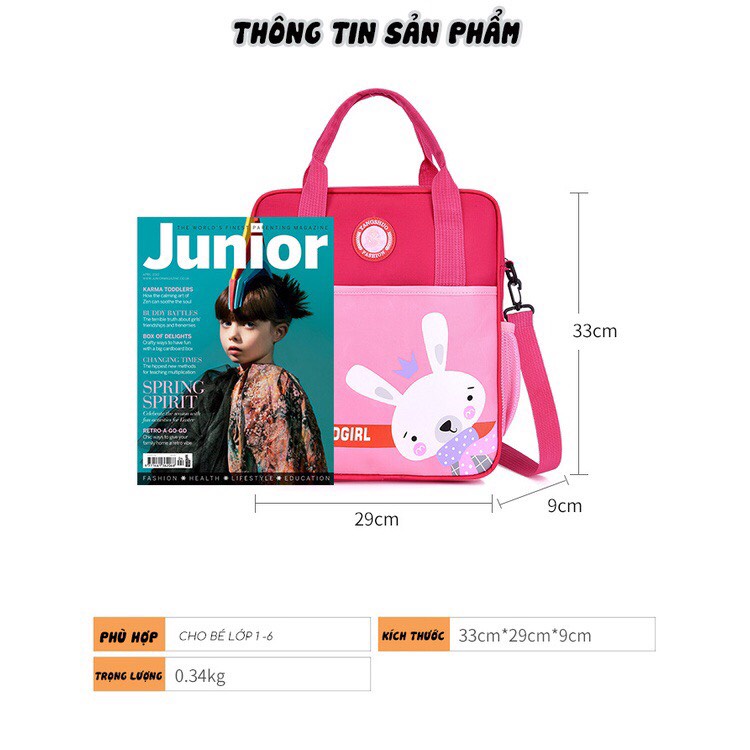 Túi xách cho bé đi học thêm đeo chéo và đeo balo đựng đồ dùng sách vở phù hợp nhất cho bé cấp 1