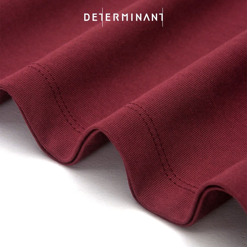 Áo thun nam Jersey Cotton thấm hút thoáng mát thương hiệu Determinant - màu Đỏ đô [T01]
