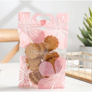 Túi zip hình hoa đựng bánh kẹo nougat/bánh quy