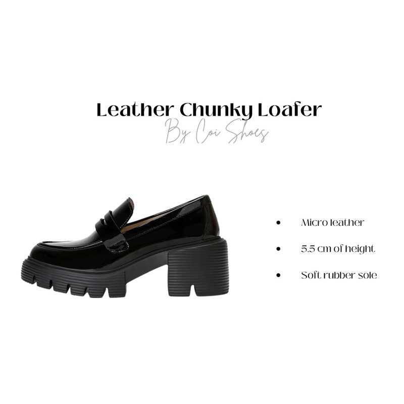 Chunky Loafer Da Bóng - Loafer đế cao - Coishoes