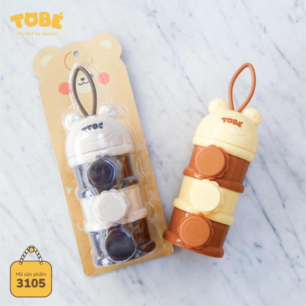 Hộp Chia Sữa 3 Tầng TOBÉ Nhỏ Gọn An Toàn Dễ Sử Dụng Mang Theo Du Lịch Chất Liệu Cao Cấp Màu Sắc Hàn Quốc