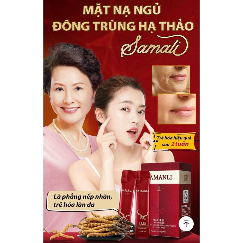 Hộp 20 Gói Mặt Nạ Ngủ Đông Trùng Hạ Thảo SAMANLI