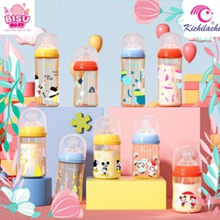 Bình Sữa Cổ Rộng Kichilachi PPSU 160ML 240ML 300ML Kèm Núm Ty Siêu Mềm