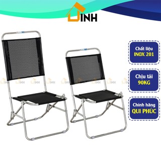 Ghế xếp lưới cafe Qui Phúc khung inox, ghế ngồi câu cá