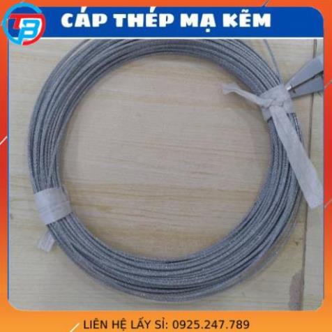 Cáp thép mạ kẽm, cáp lụa 2 ly, 3 ly, 4 ly, 5 ly, 6 ly, 8 ly, 10 ly cắt lẻ - Cáp Thép Thái Bình