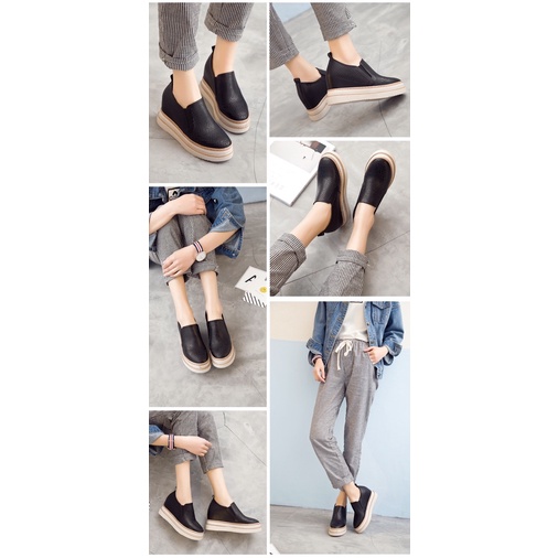 Giày lười đế độn 8cm