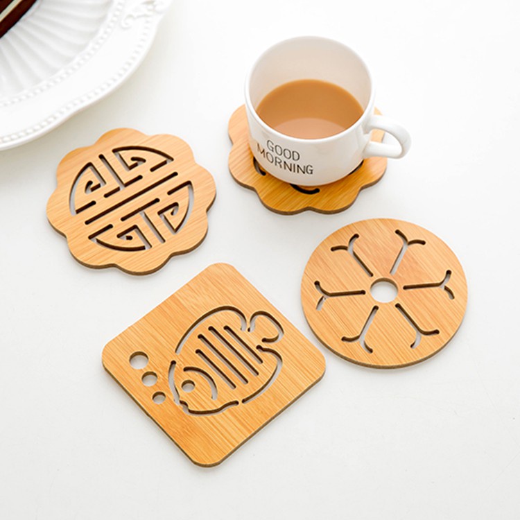 Miếng lót cốc đĩa nồi bằng gỗ sang chảnh 9,5cm 2193 BAONHISHOP2202