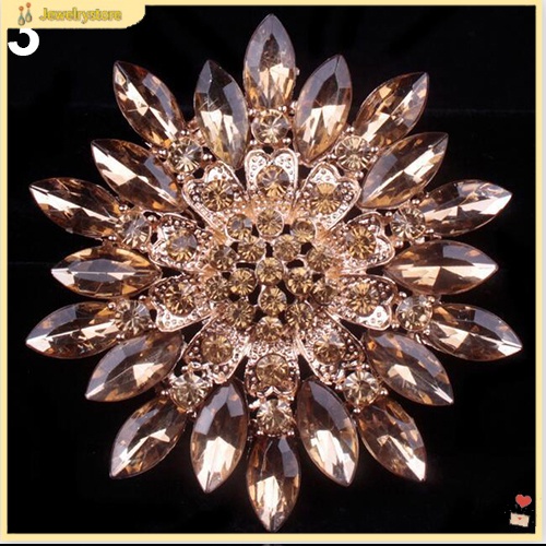 Ghim Cài Áo Hợp Kim Hình Hoa Đính Đá Lấp Lánh Thời Trang Cho Nữ