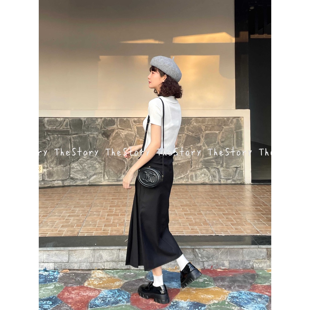 Áo pull polo zip tay ngắn dáng ôm  A2987