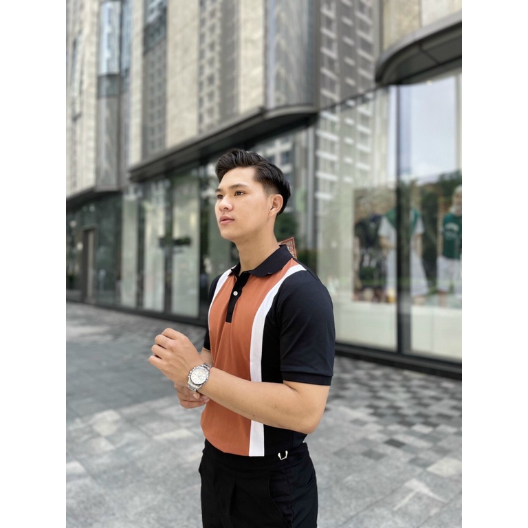 Áo Thun Nam Polo Vải Cotton Co Giãn Tốt Cổ Trụ Phối Màu Lịch Lãm NEW UNISEX