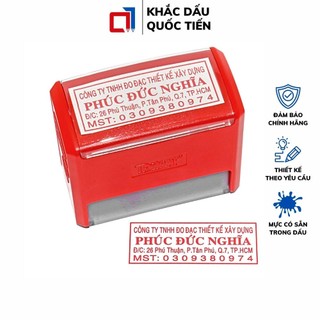 Con Dấu Vuông Công Ty Mã Số Thuế, Làm Con Dấu Theo Yêu Cầu, Mực Có Sẵn Kích Thước 22x58mm T414
