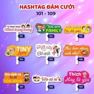 Bảng hashtag cầm tay chụp hình đám cưới