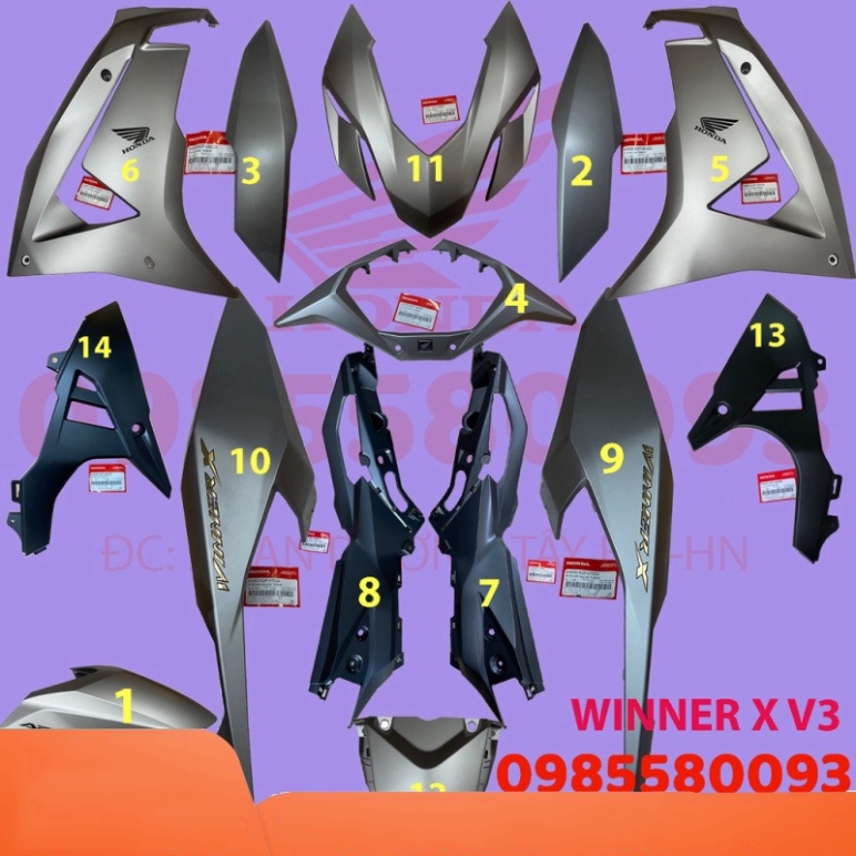 DÀN ÁO WINNER X V3 2022 MÀU BẠC