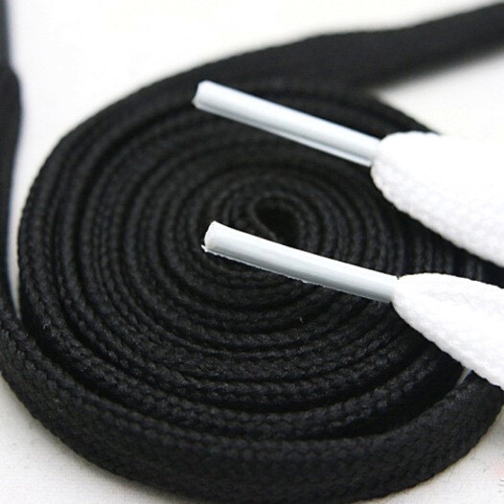 Dây Giày Sneaker Buộc Dây Thể Thao Dây Dẹt Dài 1,2m Màu Đen, Trắng