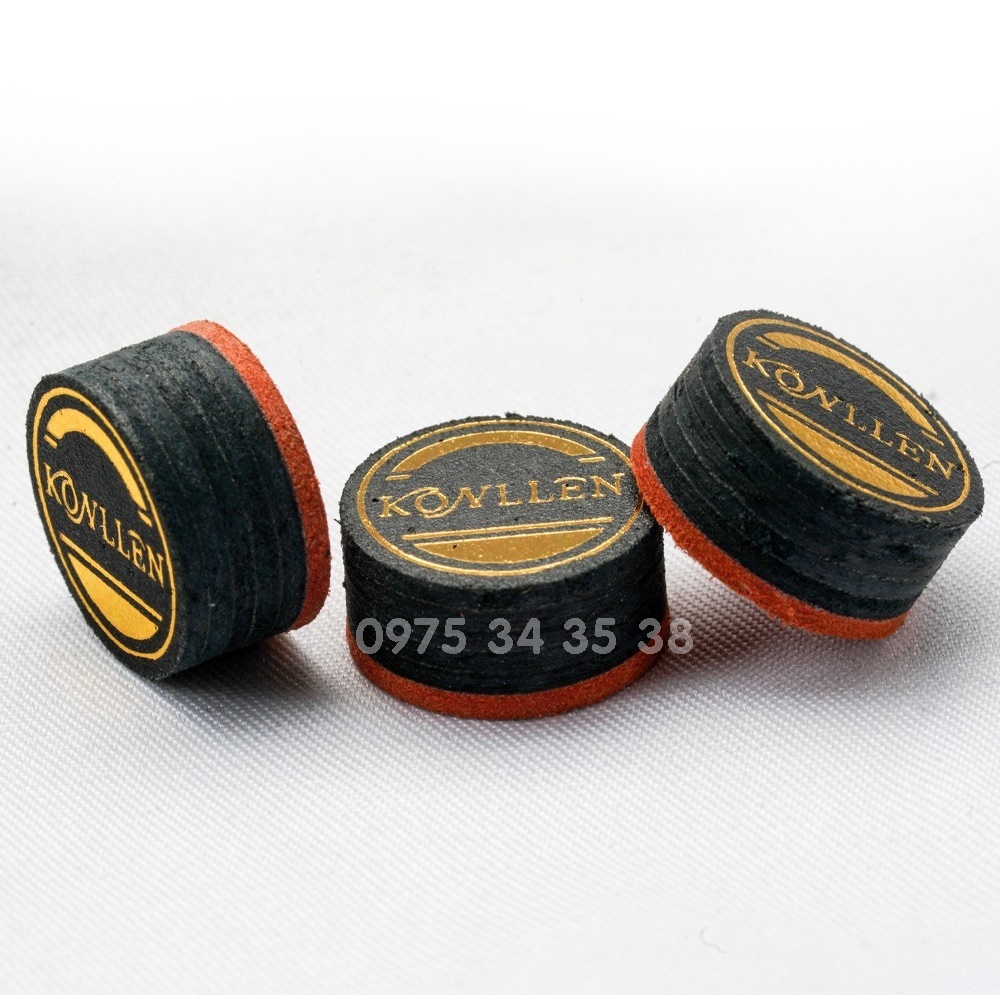 Đầu Cơ Bi-a Bida 3 băng KONLLEN Carom Tip ,nhiều Lớp 14mm