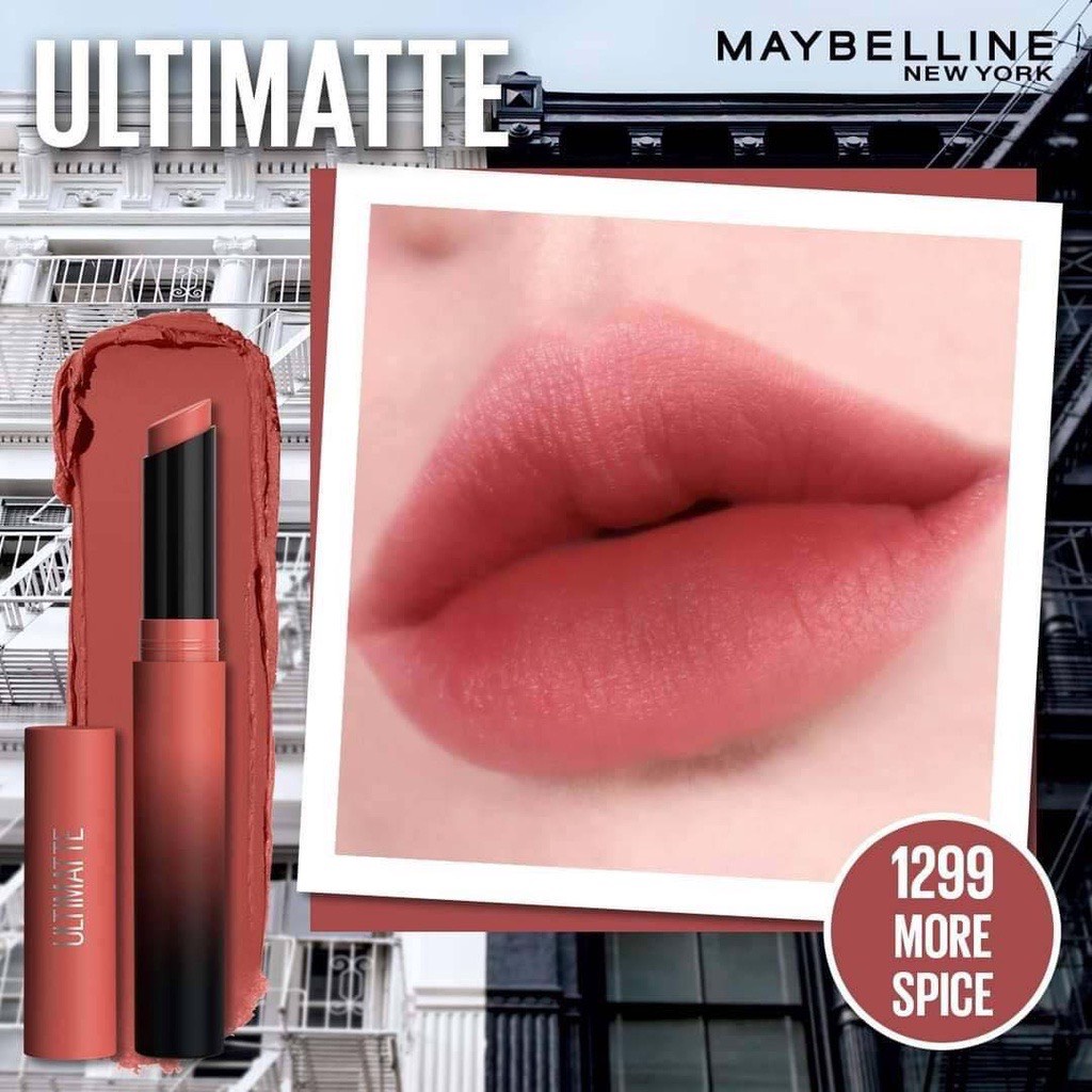 [MAYBELLINE NEW YORK] Son Lì Mịn Môi Siêu Nhẹ Cao Cấp Color Sensational Ultimatte 1.7g