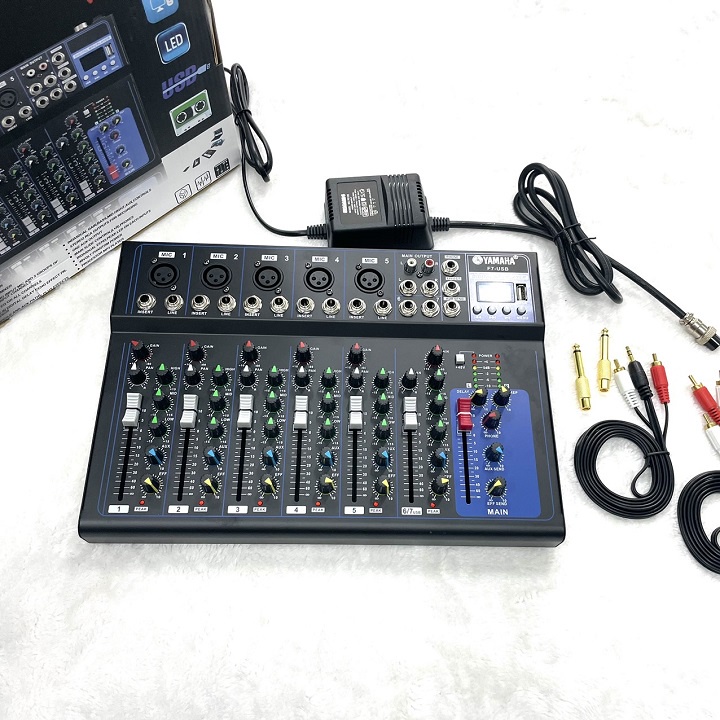 Bàn trộn âm thanh Mixer F7 yamaha có Bluetooth, Ghép dàn karaoke,Hát Linestream,Loa kéo chỉnh nhạc hoàn hảo