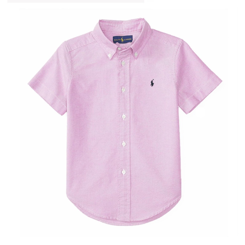 Áo Sơ Mi Tay Ngắn Chất Mềm Màu Trơn & In Hình Mini cho Bé Trai