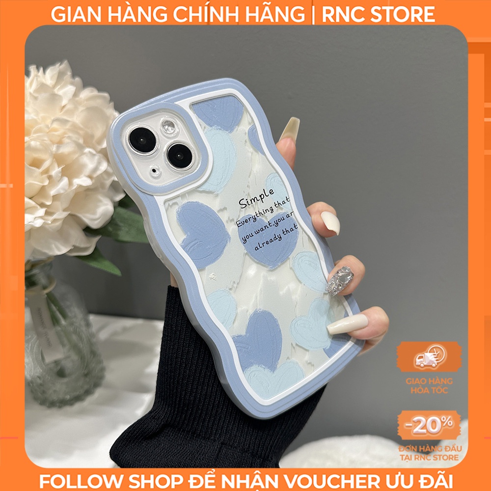 Ốp lưng Iphone XS/11 Pro/12 Pro/14 Pro Max/13/...trong cạnh gợn sóng hình Keep Simple
