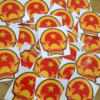 Tem quốc huy sticker logo đảng nhãn dán quốc dẫn dán laptop điện thoại xe máy