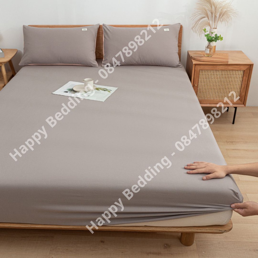 Ga trải giường tici (Ga không gối) , ga giường, drap nệm 1 màu trơn basic phong cách Hàn Quốc | BigBuy360 - bigbuy360.vn