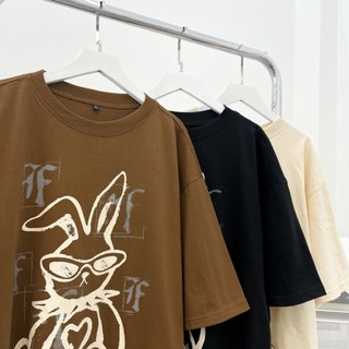Áo thun cotton in "Thỏ PEACE" (ảnh thật shop tự chụp)