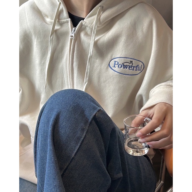 Áo khoác Nỉ Nam/Nữ màu kem NEWRB HOODIE ZIPPER-Beige