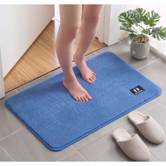 Thảm Lau Chân, Logo Bàn Chân Siêu Thấm Nước, Mịn Màng Chống Trượt Để Phòng Tắm Phòng Khách Tiện Lợi