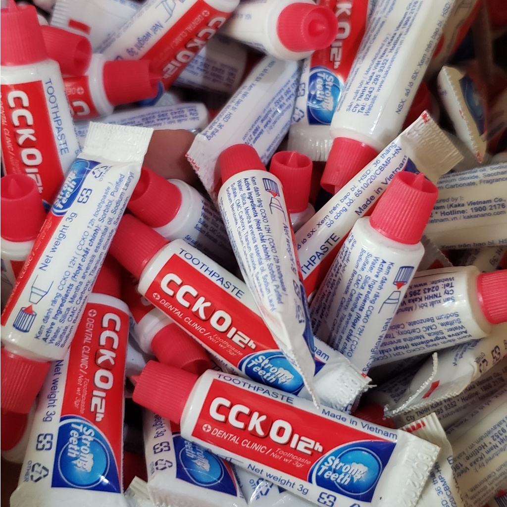 Bàn chải khách sạn -  100 Bộ bàn chải và kem ống CC 3 gam dành cho nhà nghỉ, khách sạn