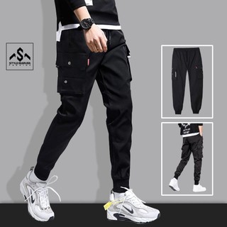 Quần jogger vải cứng ống rộng bo chun gấu STYLE MARVEN hình túi hiphop - QUAN SM019
