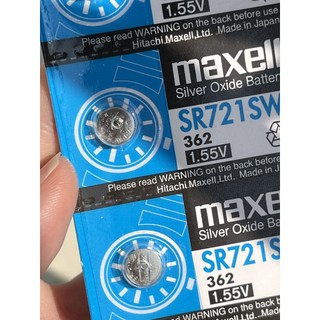 1 vỉ 5 viên pin đồng hồ maxell sr721sw sr721 721 362 ag11 1,55v nhật bản