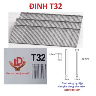 Đinh T32 hộp có 2.500 cây ghim dài 32mm bấm thùng gỗ ván cây coppha pallet
