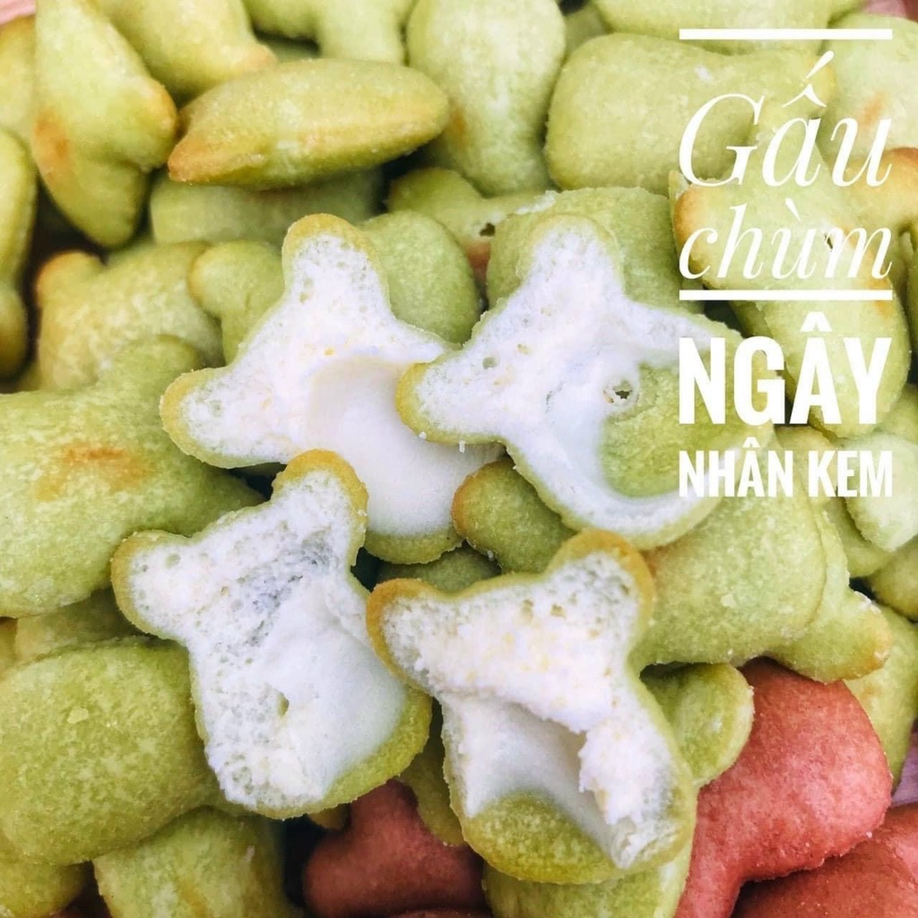 BÁNH GẤU NHÂN KEM MIX 3 MÀU 300G