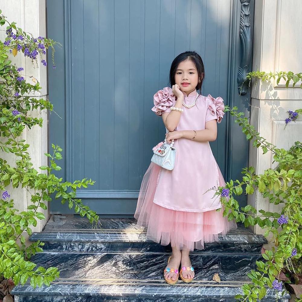 Váy dài bé gái tay hoa 11-34kg HollaBaby