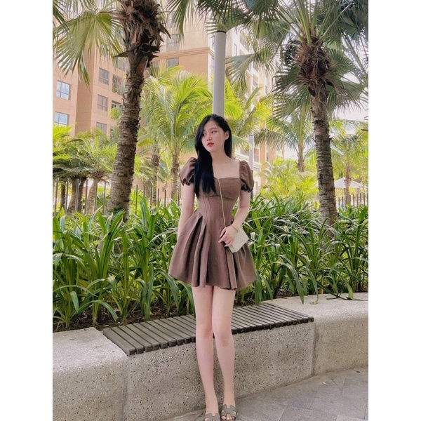Váy chiết eo tay phồng bigsize 55-85kg