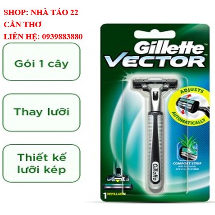 Dao cạo râu Gillette Vector 2 lưỡi kép - CHÍNH HÃNG