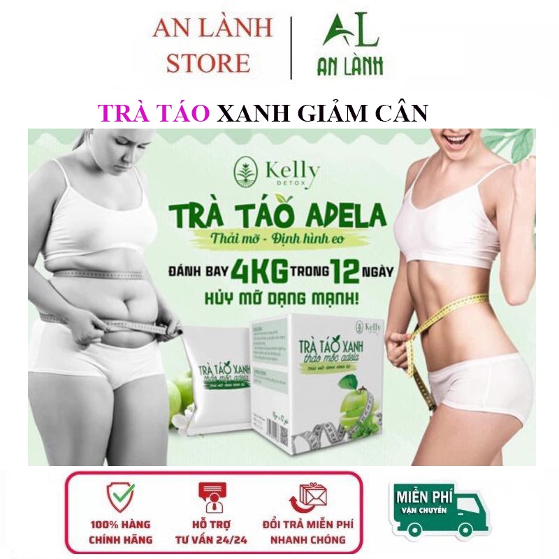 Trà táo xanh giảm cân kelly thảo mộc adela detox hộp 12 gói giảm mỡ bụng - ảnh sản phẩm 5