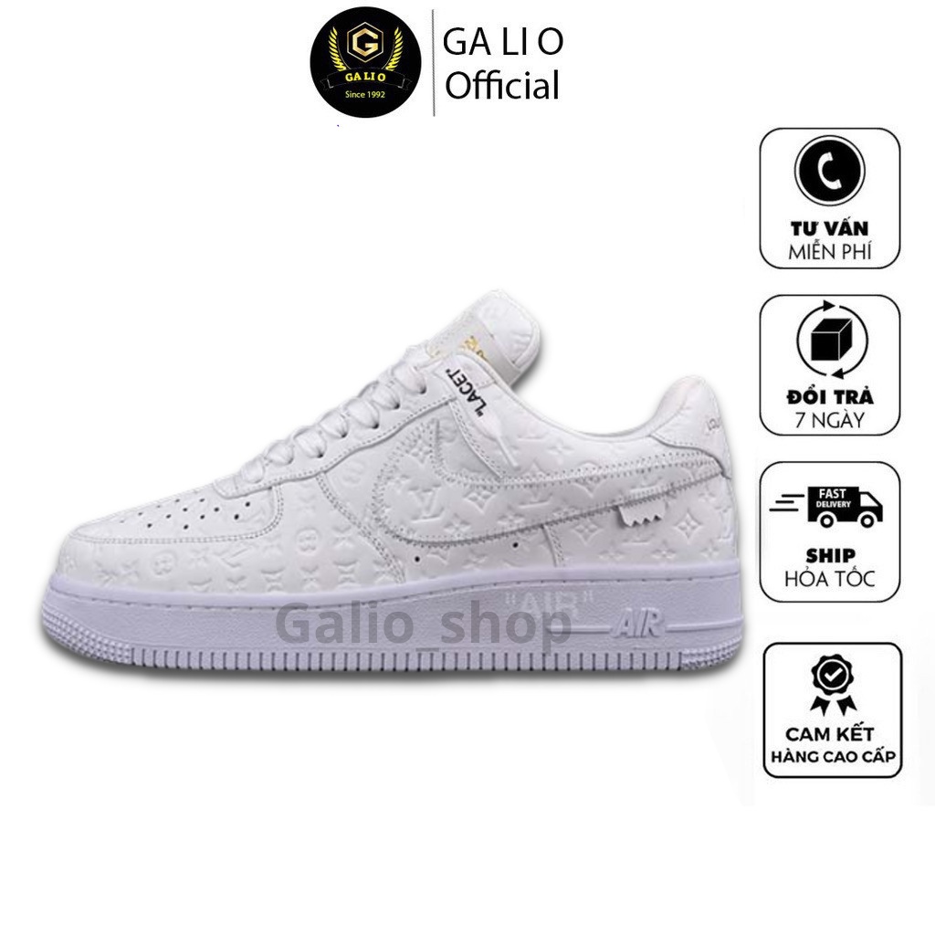 Giày af1 LV sơn tùng trắng hang siêu cấp đủ bill box phụ kiện full size nam nữ