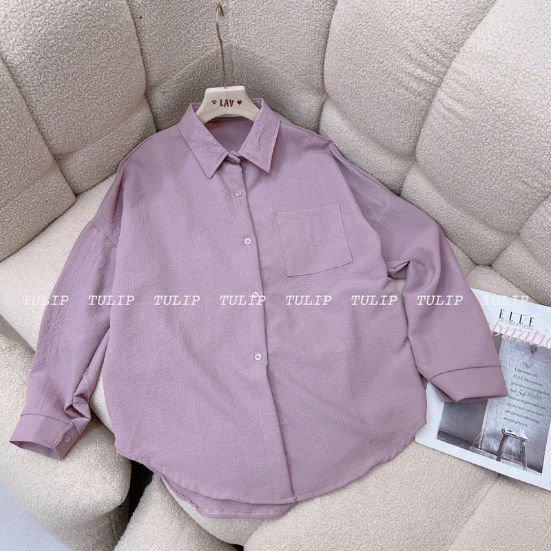 Áo Sơ Mi Đũi Xốp Nhăn Nữ 1 Túi Chất Mềm Đẹp Mẫu Mới Nhất B90