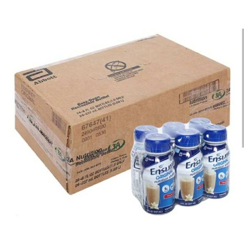 HSD 08/2024_Thùng 24 chai sữa pha sẵn Ensure Gold Vani Vigor/Original cho người lớn tuổi