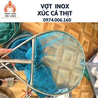 Vợt xúc cá thịt mắt to - khung inox, sợi lưới dù Nhật Bản độ bền cao