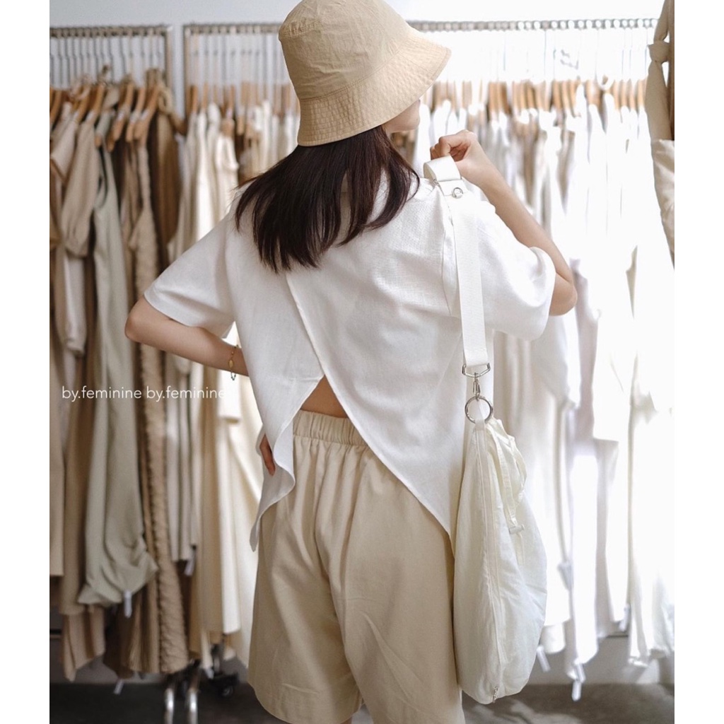 Áo sơ mi cách điệu xẻ tà sau lưng myra - aoxelung068