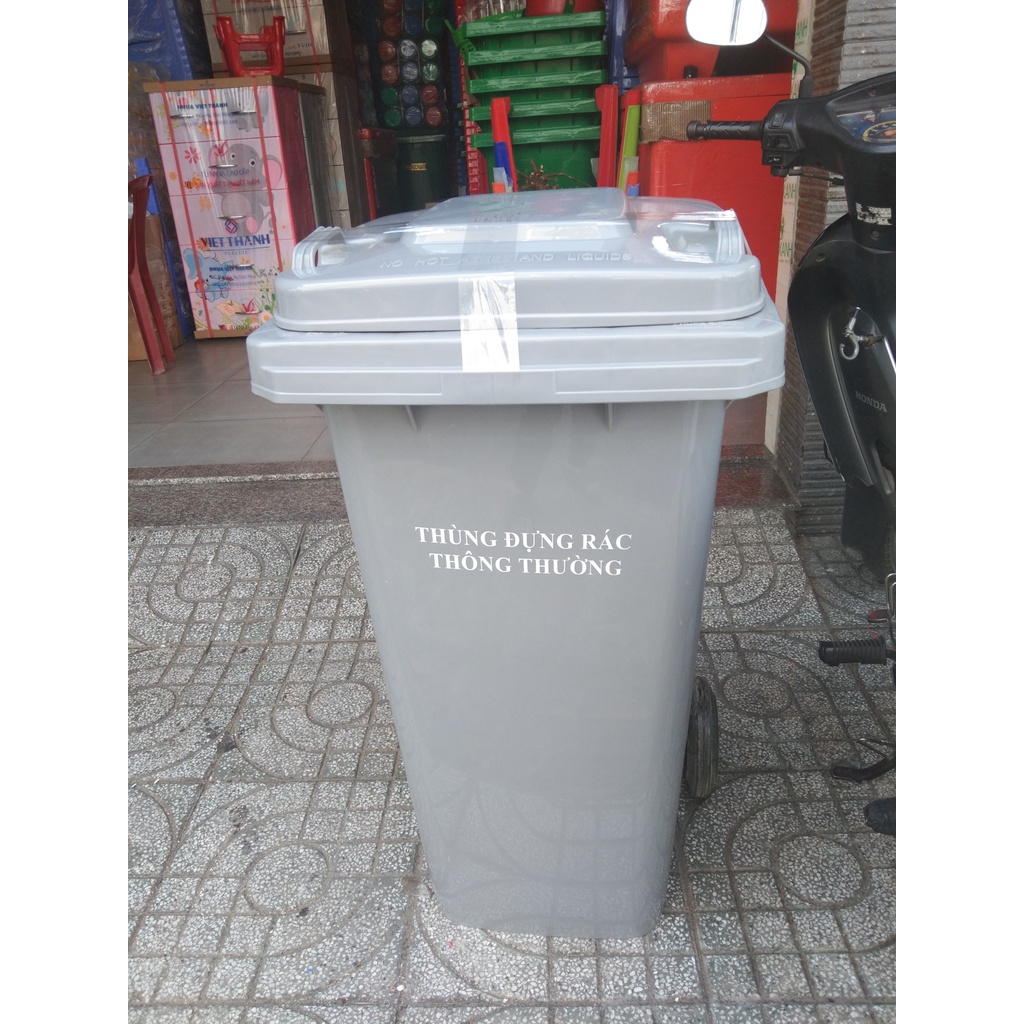 Thùng rác nhựa 120 lít , Thùng rác nhựa HDPE 120 Lít có bánh xe